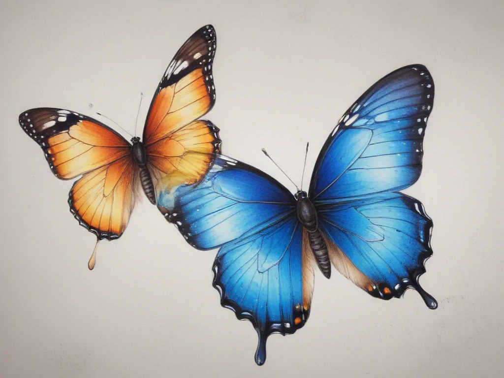 drawing butterflies