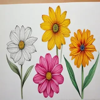 flower color drawings