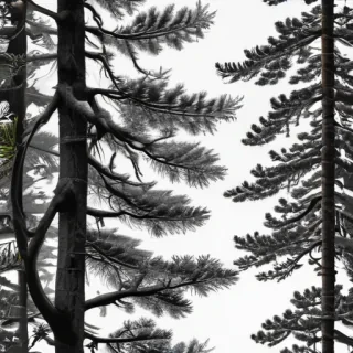 pine tree clip art black and white