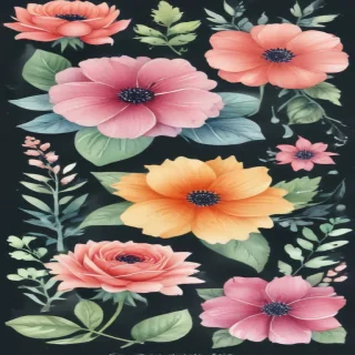 watercolor flowers clipart