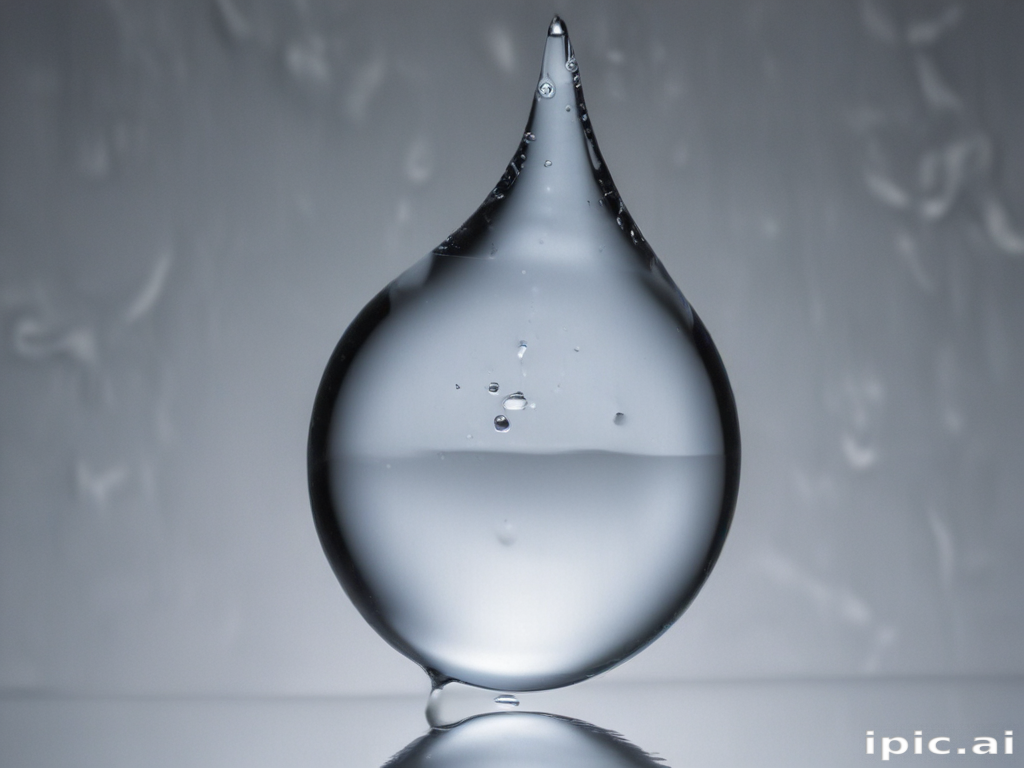 Captivating Reflection of a Water Droplet Suspended Against a Light ...