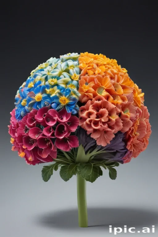 half brain half flowers