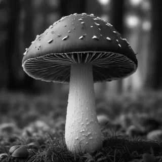 mushroom black and white