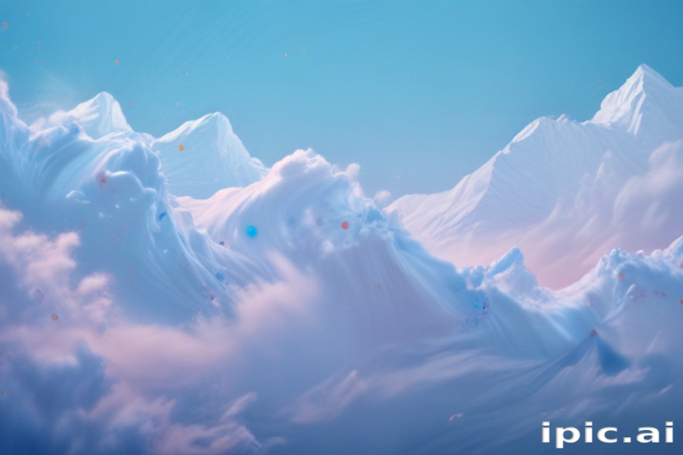Majestic Mountains Surrounded by Dreamy Clouds Under a Serene Blue Sky