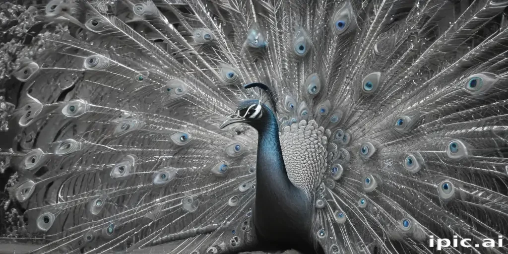 peacock black and white