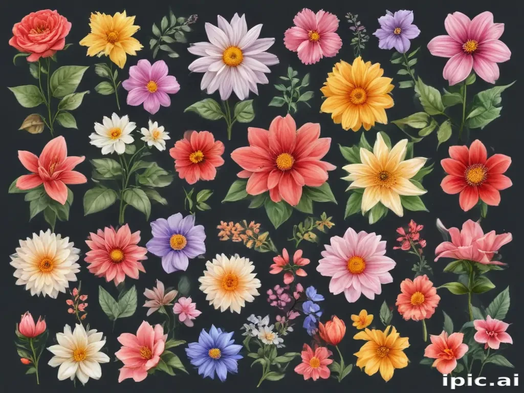 flowers clip art transparent background