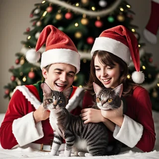 merry christmas images with cats