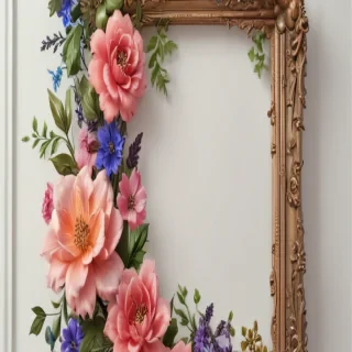 frame with flowers