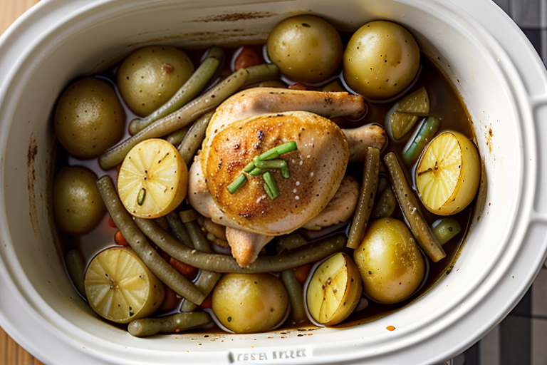 chicken green beans and potatoes in crock pot