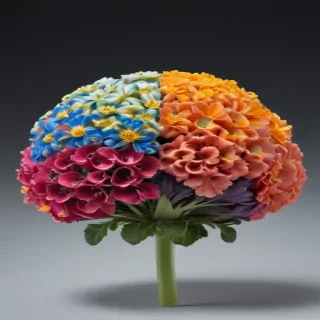 half brain half flowers