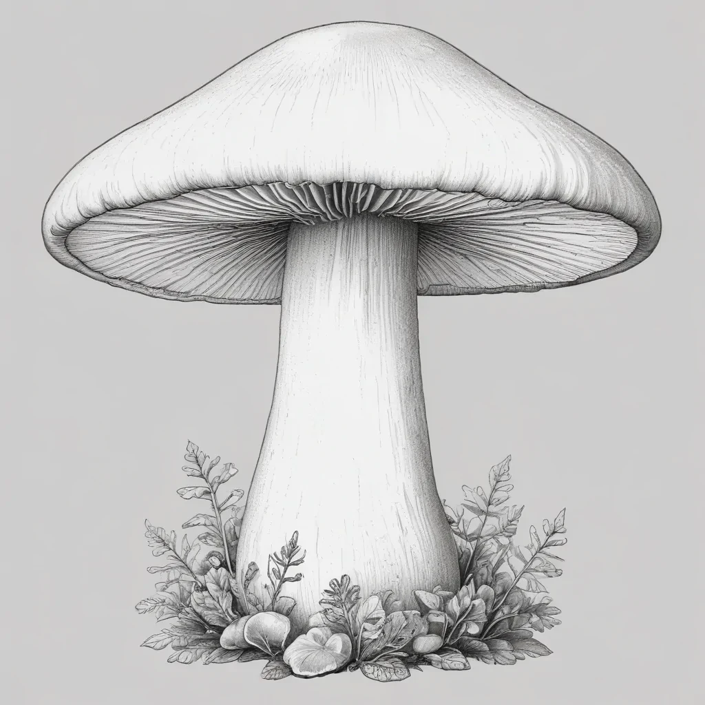 mushroom clip art black and white
