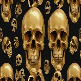 transparent gold skull