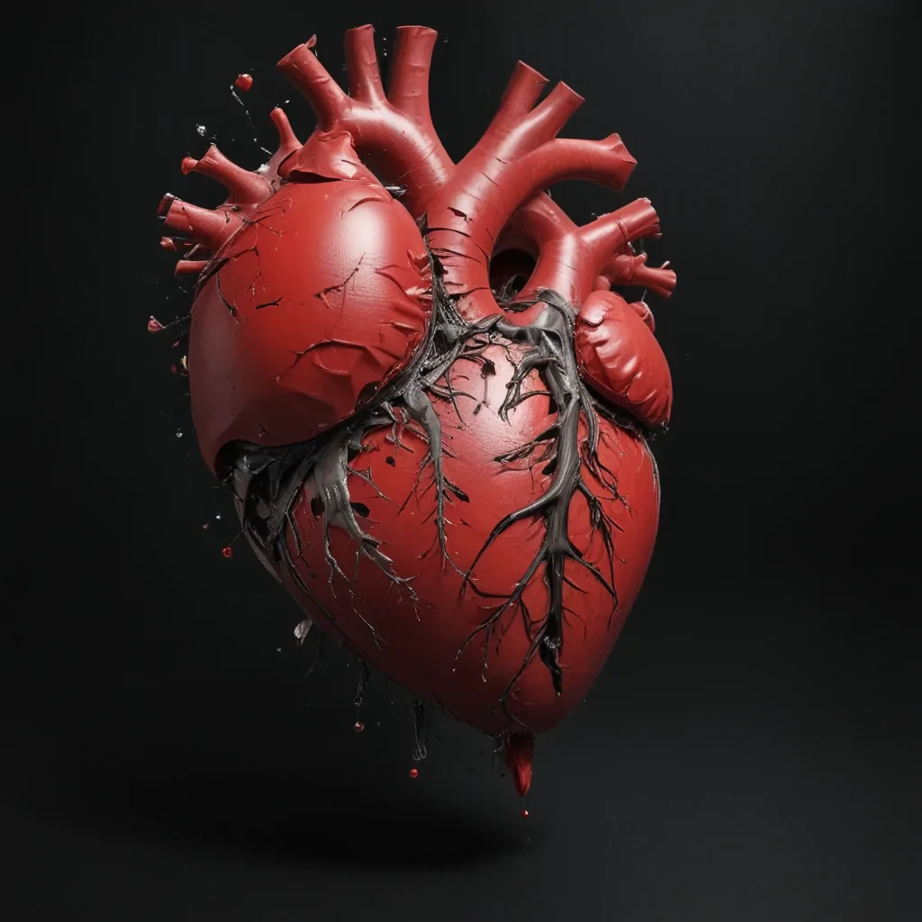 broken heart black background