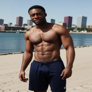 shirtless black men