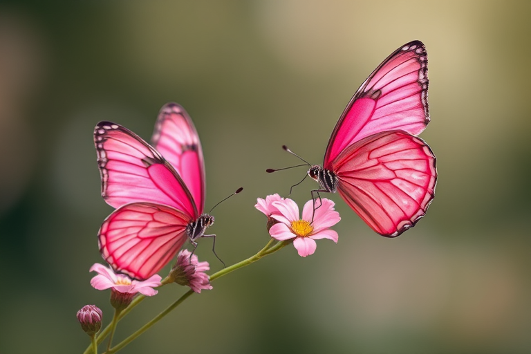 images of pink butterflies