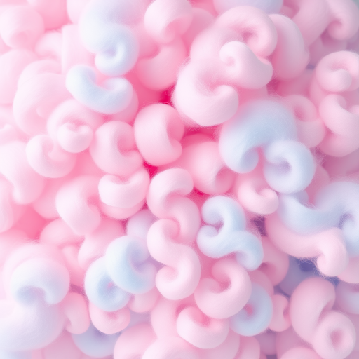 Whimsical Cotton Candy Cloud style boasting a voluminous, pastel pink and blue blend in a soft, fluffy texture reminiscent of cotton candy, with playful curls and swirls