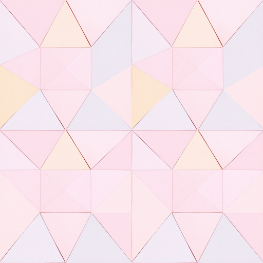 Create a seamless pattern of pastel-colored triangles in a grid layout with soft hues of pink, blue, yellow, and green, captured with a Canon EOS R5, 50mm lens, f/4 aperture, 1/60 sec shutter speed, shooting in natural light for enhanced softness and clarity.