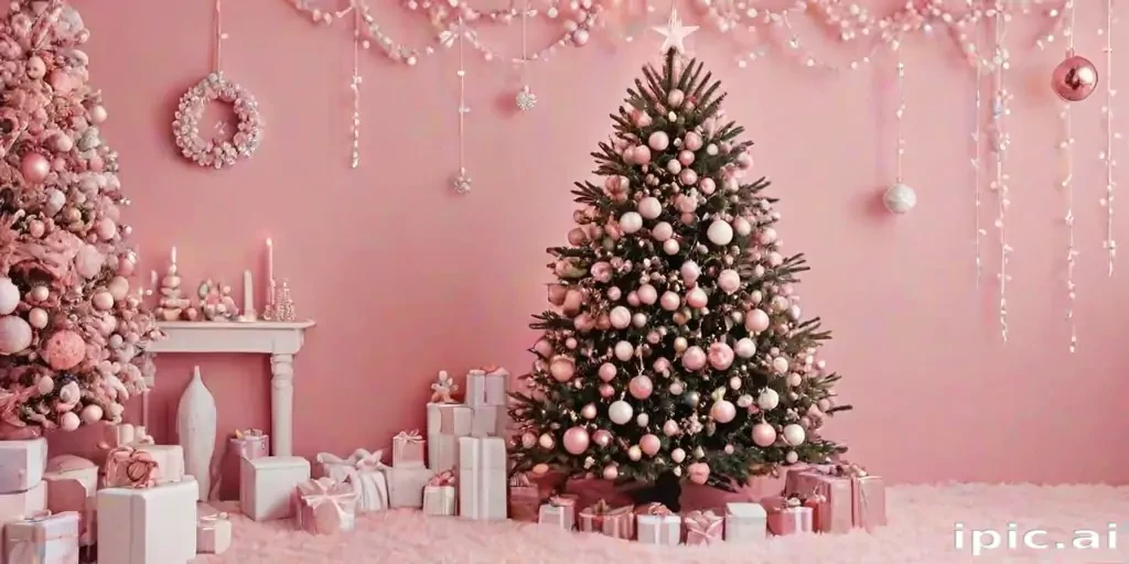 pink christmas aesthetic wallpaper