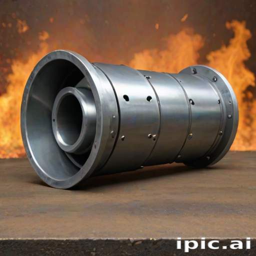 High-Performance Jet Engine Component Surrounded by Dramatic Flames and ...