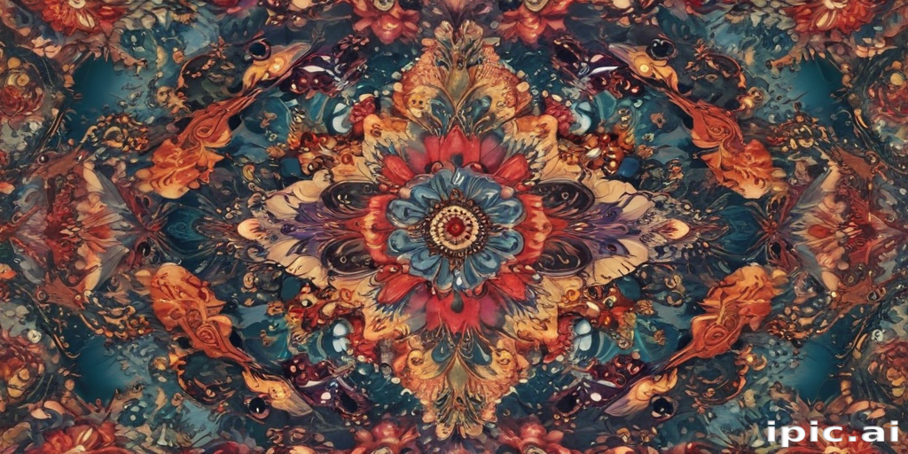 Intricate Floral Mandala Design with Vibrant Colors and Rich Patterns