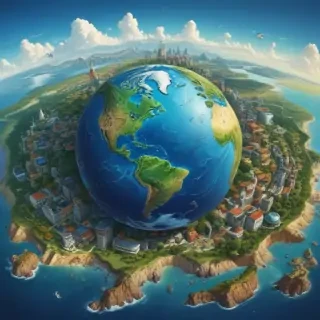 cartoon picture of the planet earth