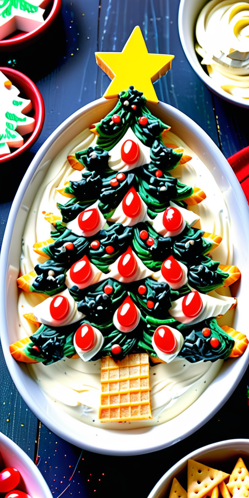 christmas tree dip with cream cheese