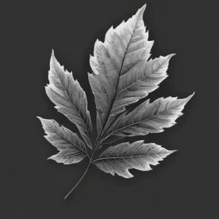 clipart of leaf black and white