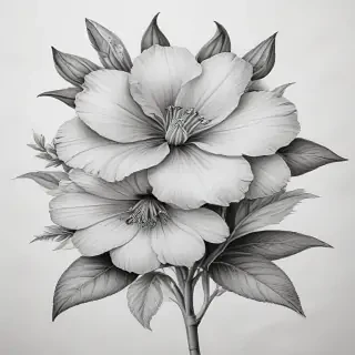 pencil drawings of flowers