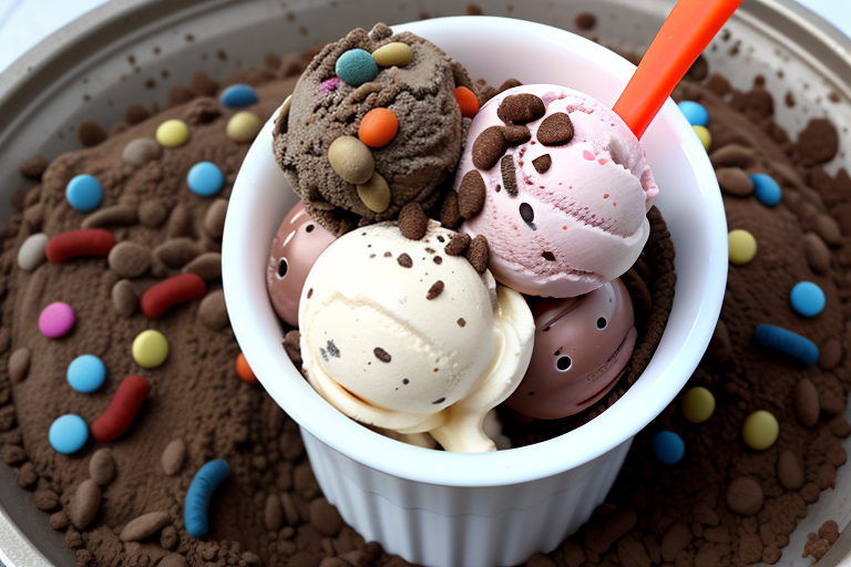 dirt and worms ice cream
