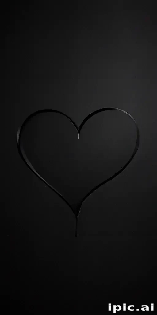 black wallpaper heart