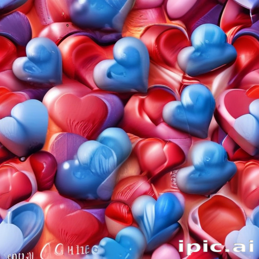 Colorful Collection of Heart-Shaped Objects in Various Sizes and Shades