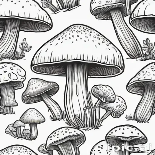 mushroom line art