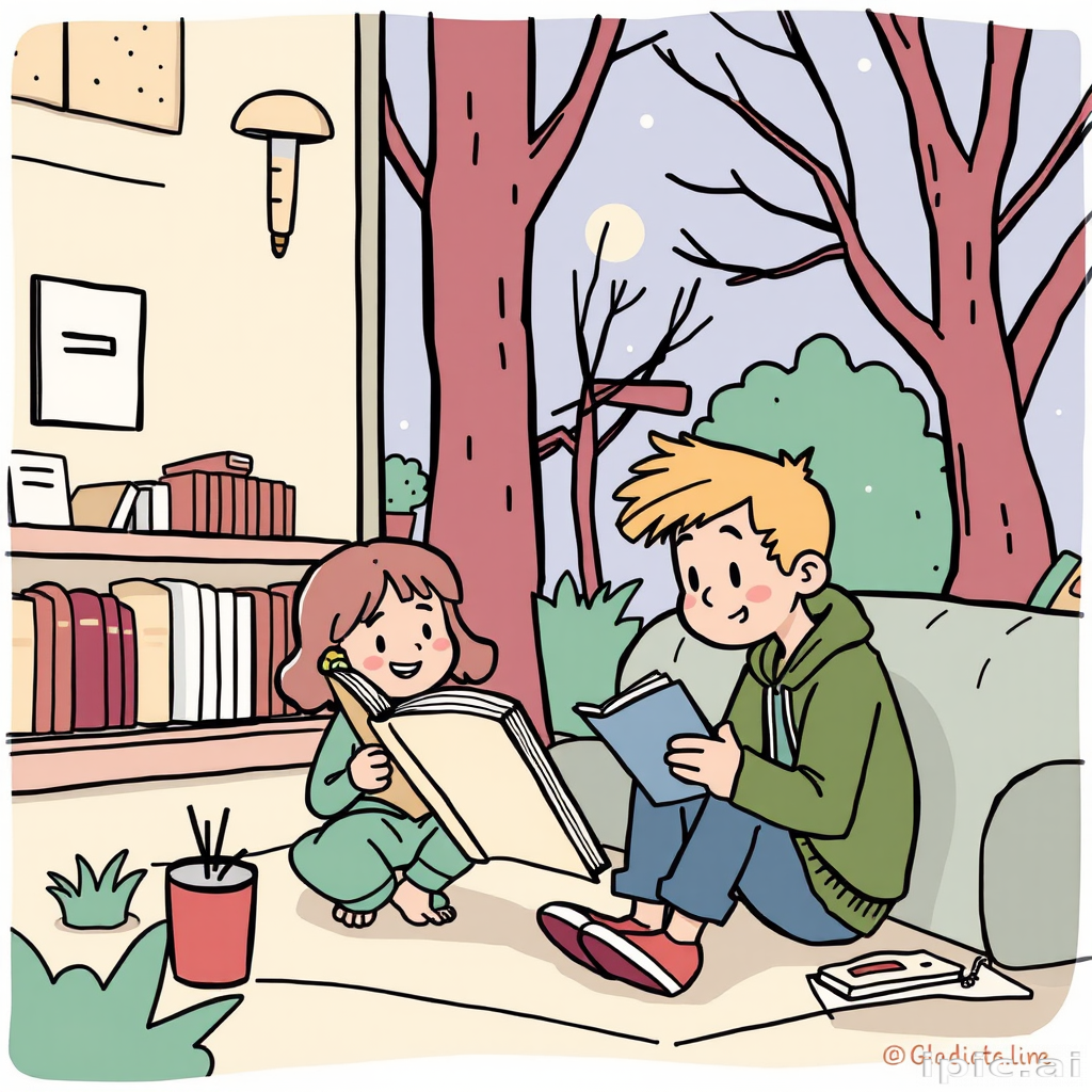 cartoon of reading