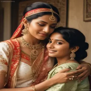 indian son with mom
