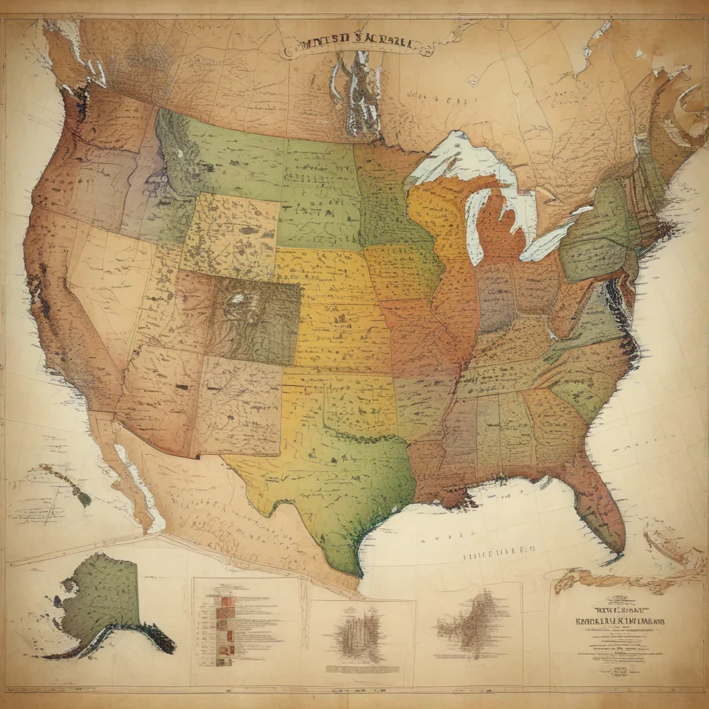 map of united states with states