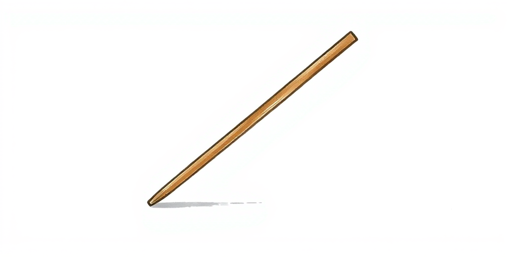draw a brown chopstick leaning at an angle with a simple background