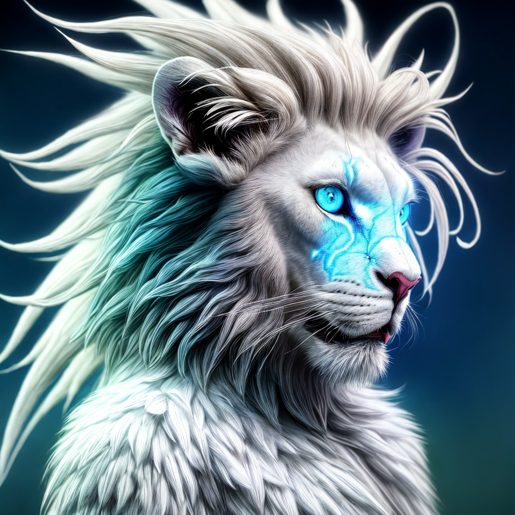 Free Ai Image Generator 4k-a-close-up-of-a-male white-lion--trending-in ...