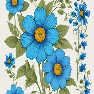 blue flowers clipart