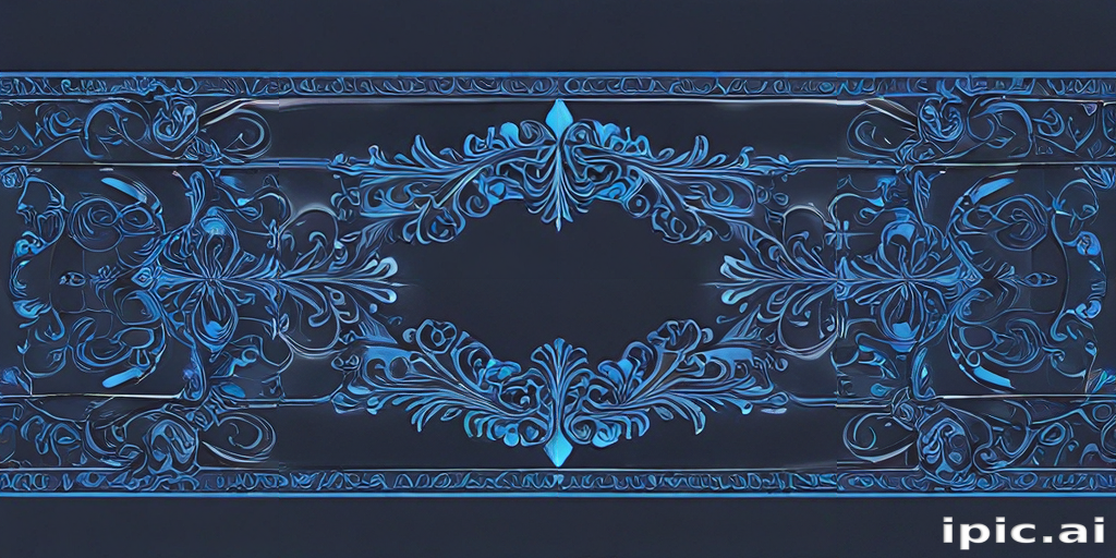 Elegant Blue Floral Design with Intricate Patterns on a Dark Background