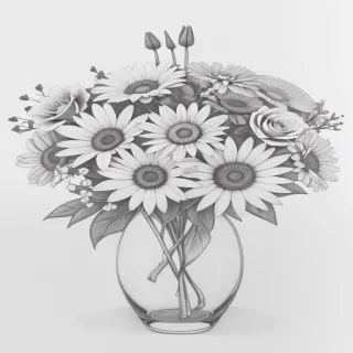 aesthetic flowers drawing