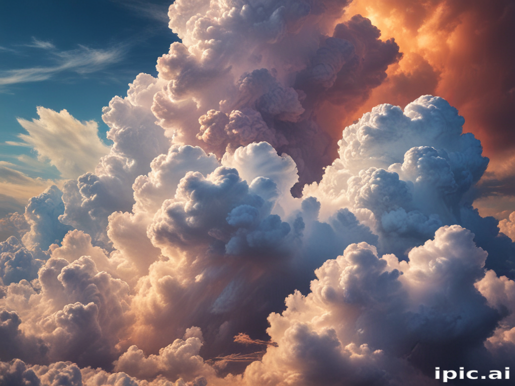 Majestic Clouds Illuminated by the Warm Glow of Sunset Skies