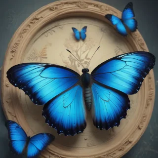 aesthetic blue butterfly