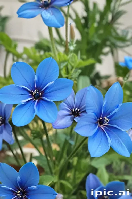 transparent blue flowers