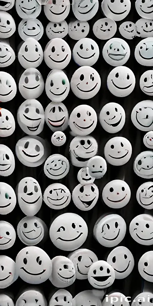 white smiley face black background