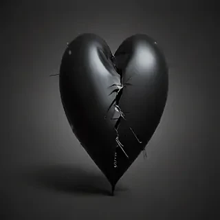 black broken heart