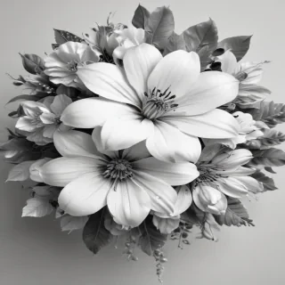 flower clip art black and white
