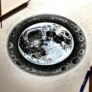 drawing of moon
