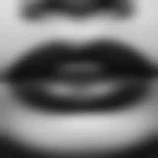 lips clipart black and white