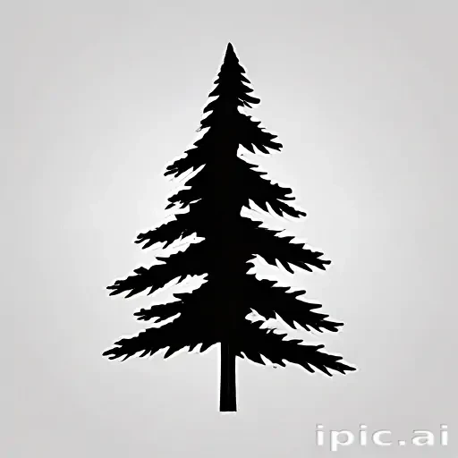 pine tree clip art black and white