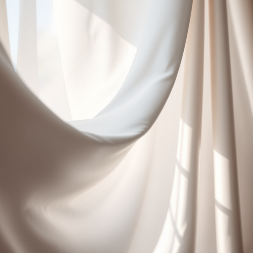 photorealistic image of a silky silver curtain draped elegantly, soft natural lighting, camera settings f/2.8, ISO 100, shutter speed 1/100s, camera view eye-level, shot with a DSLR camera, shallow depth of field to create a smooth bokeh effect in the background